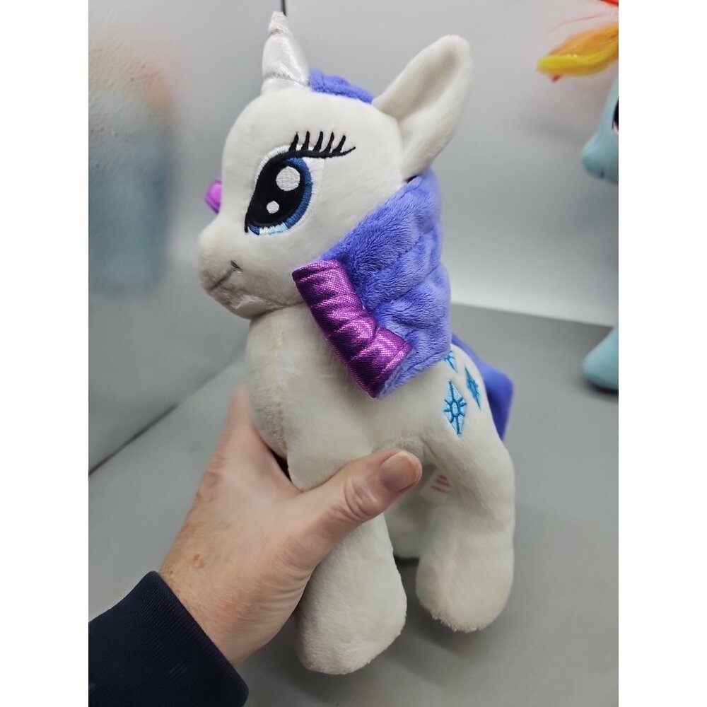 My Little Pony Unicorn Plush Plushie White Purple Aurora 11" Ty Sparkle Lot Of 2